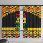 Afro Ghana Football Window Curtain Black Stars Never Fall - Kente Pattern - African Pride
