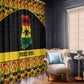 Afro Ghana Football Window Curtain Black Stars Never Fall - Kente Pattern - African Pride