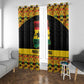 Afro Ghana Football Window Curtain Black Stars Never Fall - Kente Pattern - African Pride