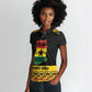 Personalized Afro Ghana Football Women Polo Shirt Black Stars Never Fall - Kente Pattern - African Pride