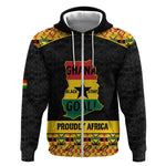 Personalized Afro Ghana Football Zip Hoodie Black Stars Never Fall - Kente Pattern - African Pride