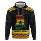 Personalized Afro Ghana Football Zip Hoodie Black Stars Never Fall - Kente Pattern - African Pride