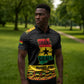 Personalized Afro Ghana Football Zipper Polo Shirt Black Stars Never Fall - Kente Pattern - African Pride