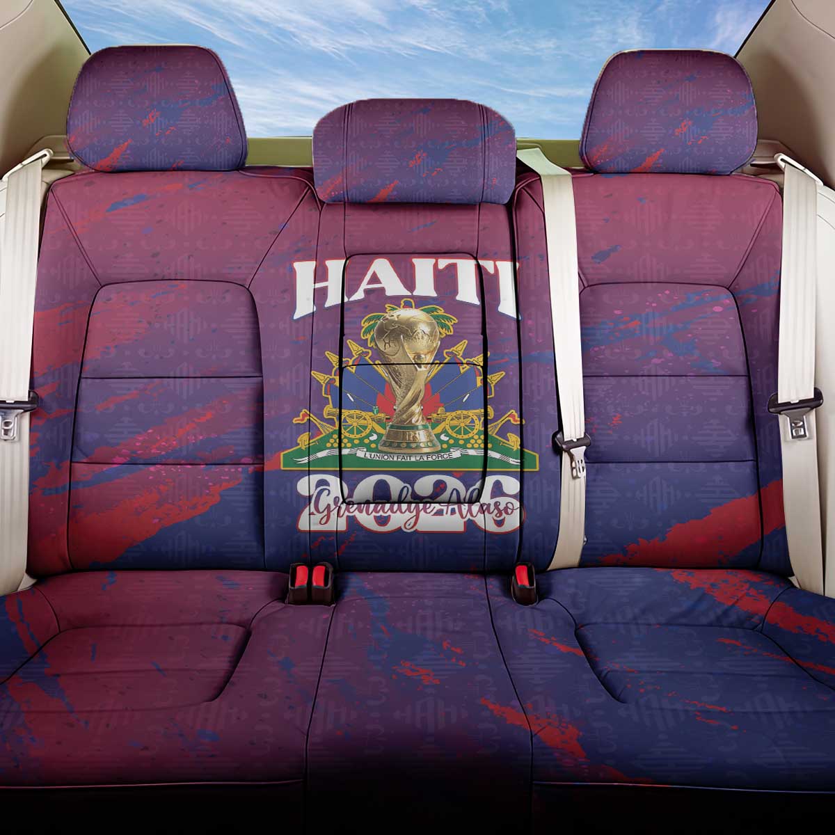 Afro-Haiti Football Back Car Seat Cover 2026 Nou Retounen Anko - African Pride