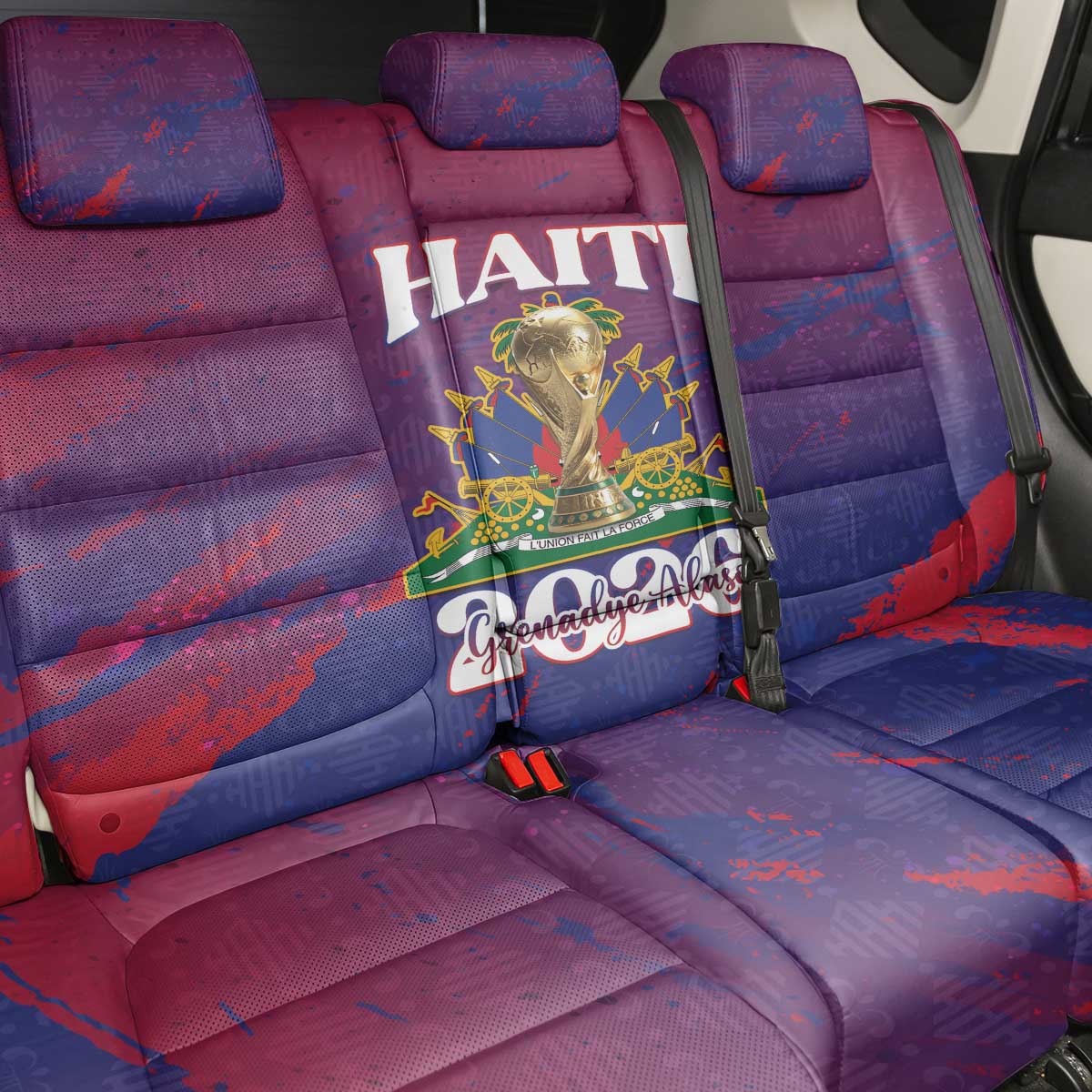 Afro-Haiti Football Back Car Seat Cover 2026 Nou Retounen Anko - African Pride