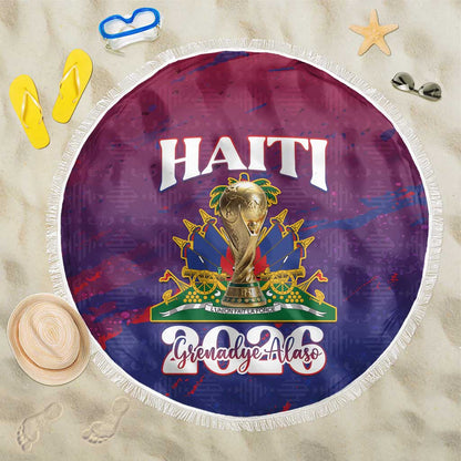 Afro-Haiti Football Beach Blanket 2026 Nou Retounen Anko - African Pride