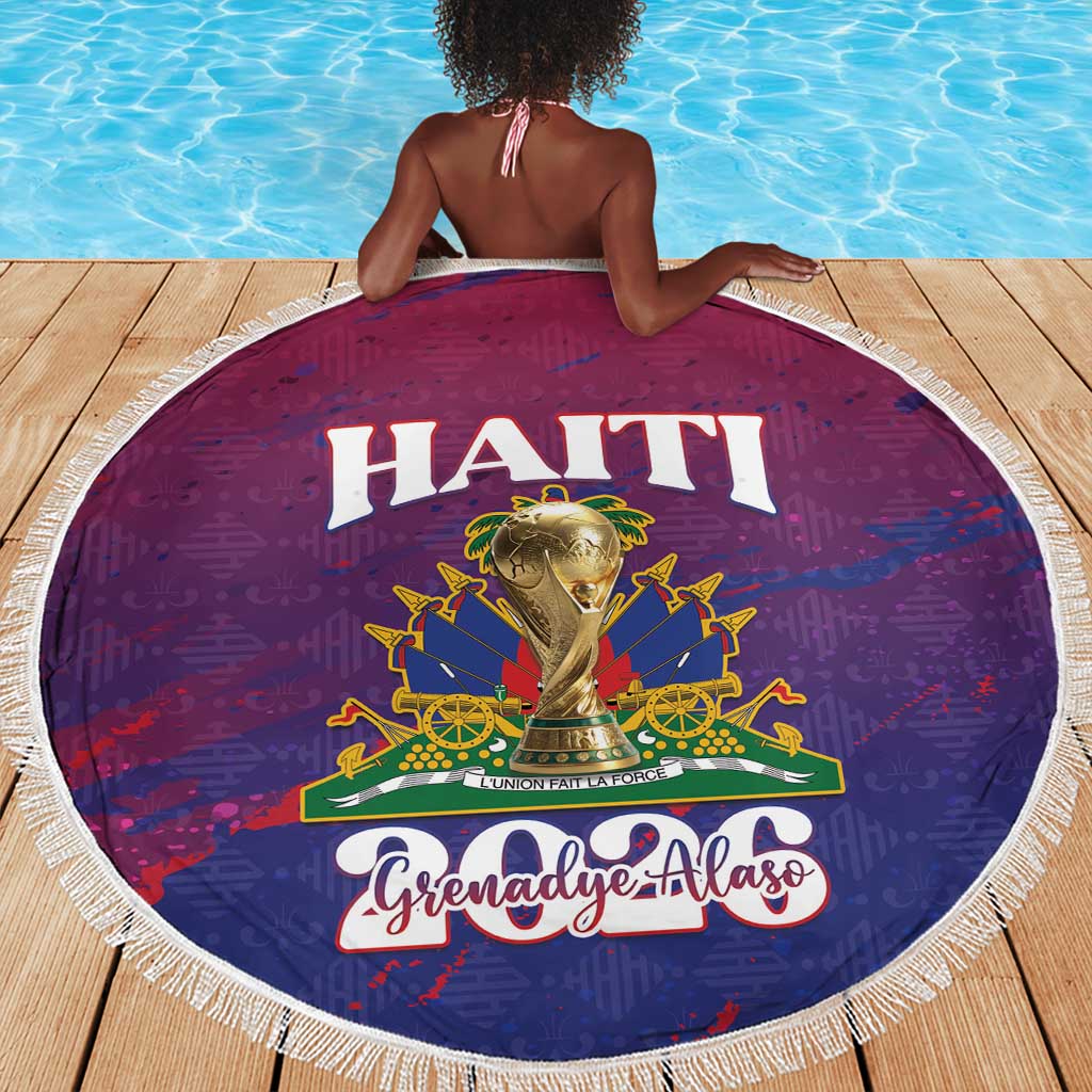 Afro-Haiti Football Beach Blanket 2026 Nou Retounen Anko - African Pride
