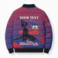 Personalized Afro-Haiti Football Bomber Puffer Jacket 2026 Nou Retounen Anko - African Pride