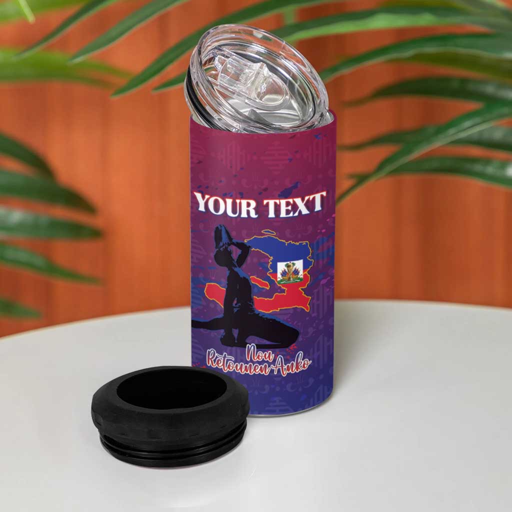 Personalized Afro-Haiti Football 4 in 1 Can Cooler Tumbler 2026 Nou Retounen Anko - African Pride