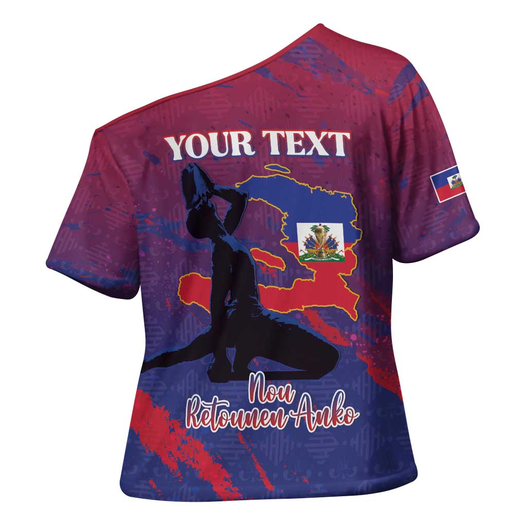 Personalized Afro-Haiti Football Cross Shoulder Shirt 2026 Nou Retounen Anko - African Pride