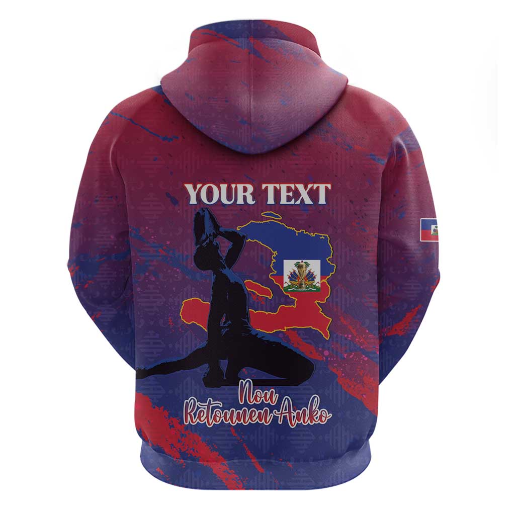 Personalized Afro-Haiti Football Hoodie 2026 Nou Retounen Anko - African Pride