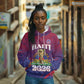 Personalized Afro-Haiti Football Hoodie 2026 Nou Retounen Anko - African Pride