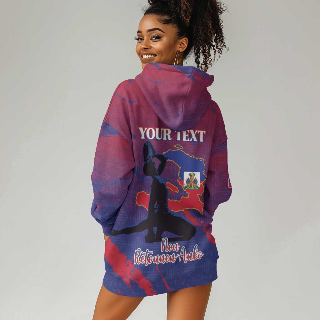 Personalized Afro-Haiti Football Hoodie Dress 2026 Nou Retounen Anko - African Pride