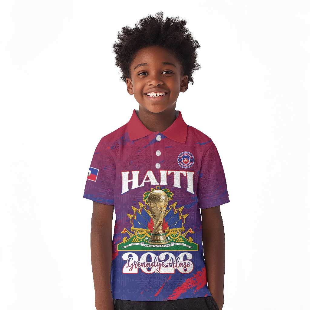 Personalized Afro-Haiti Football Kid Polo Shirt 2026 Nou Retounen Anko LT15