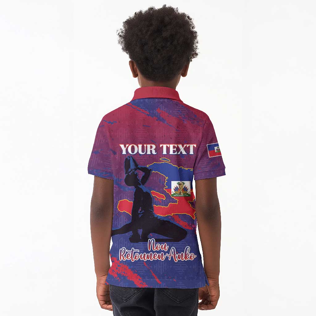 Personalized Afro-Haiti Football Kid Polo Shirt 2026 Nou Retounen Anko LT15