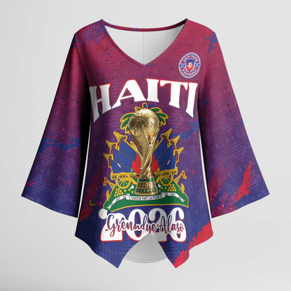 Personalized Afro-Haiti Football Kimono Sleeve Blouse 2026 Nou Retounen Anko - African Pride