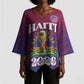 Personalized Afro-Haiti Football Kimono Sleeve Blouse 2026 Nou Retounen Anko - African Pride