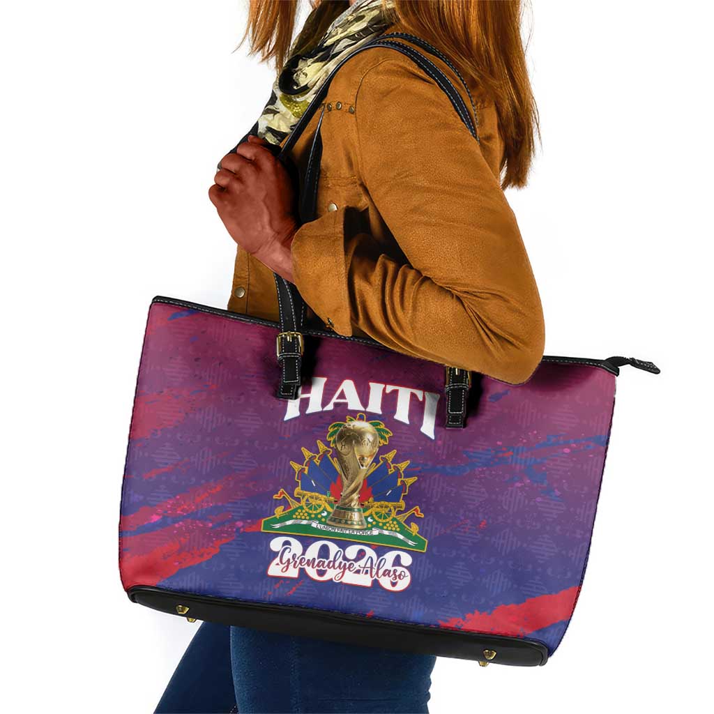 Afro-Haiti Football Leather Tote Bag 2026 Nou Retounen Anko - African Pride