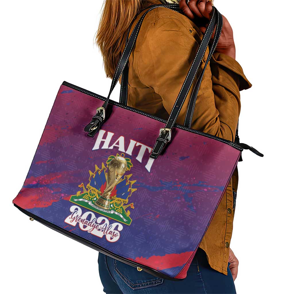 Afro-Haiti Football Leather Tote Bag 2026 Nou Retounen Anko - African Pride