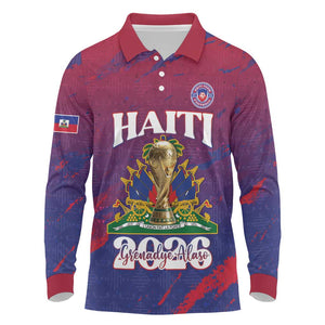 Personalized Afro-Haiti Football Long Sleeve Polo Shirt 2026 Nou Retounen Anko - African Pride