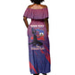 Personalized Afro-Haiti Football Off Shoulder Maxi Dress 2026 Nou Retounen Anko - African Pride