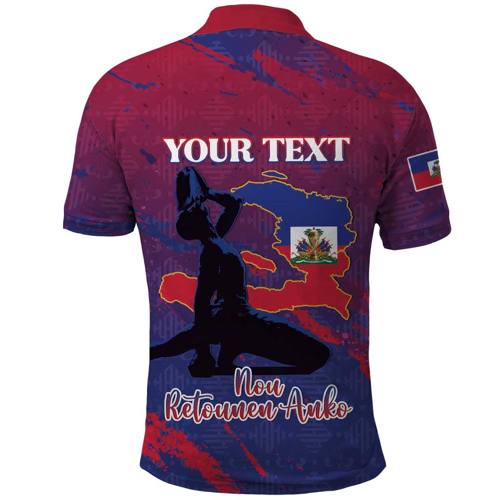 Personalized Afro-Haiti Football Polo Shirt 2026 Nou Retounen Anko LT15