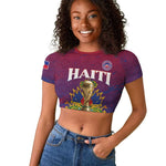 Personalized Afro-Haiti Football Raglan Cropped T shirt 2026 Nou Retounen Anko LT15