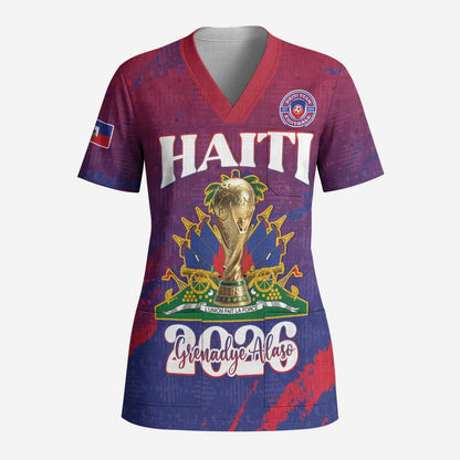 Personalized Afro-Haiti Football Scrub Top 2026 Nou Retounen Anko - African Pride