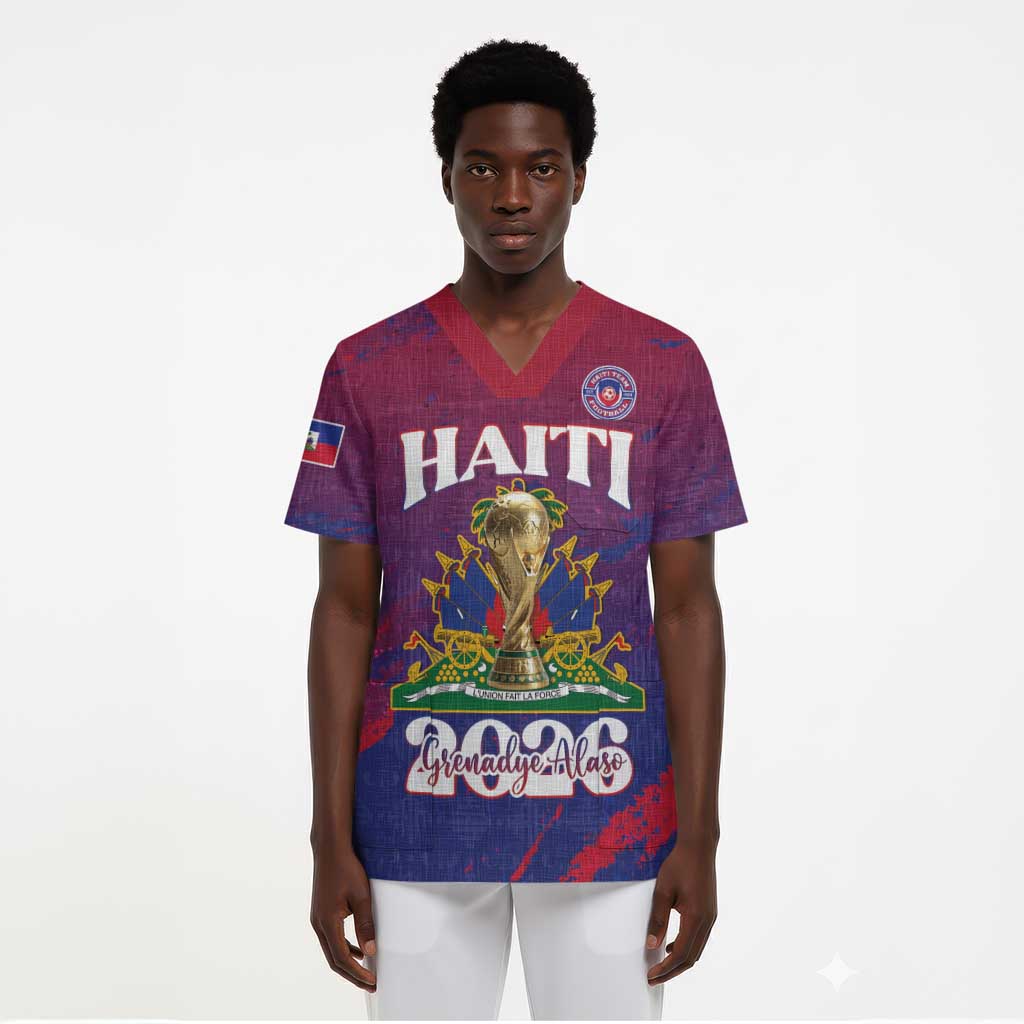 Personalized Afro-Haiti Football Scrub Top 2026 Nou Retounen Anko - African Pride
