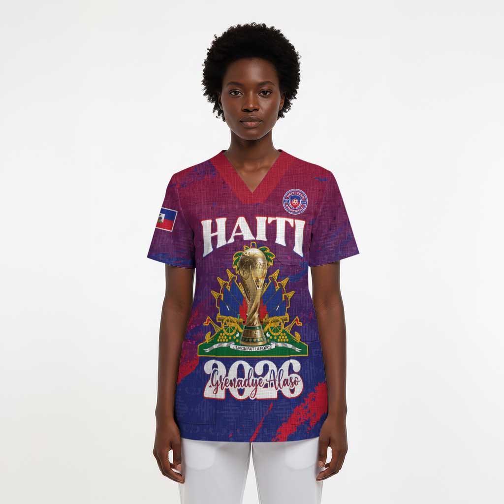 Personalized Afro-Haiti Football Scrub Top 2026 Nou Retounen Anko - African Pride