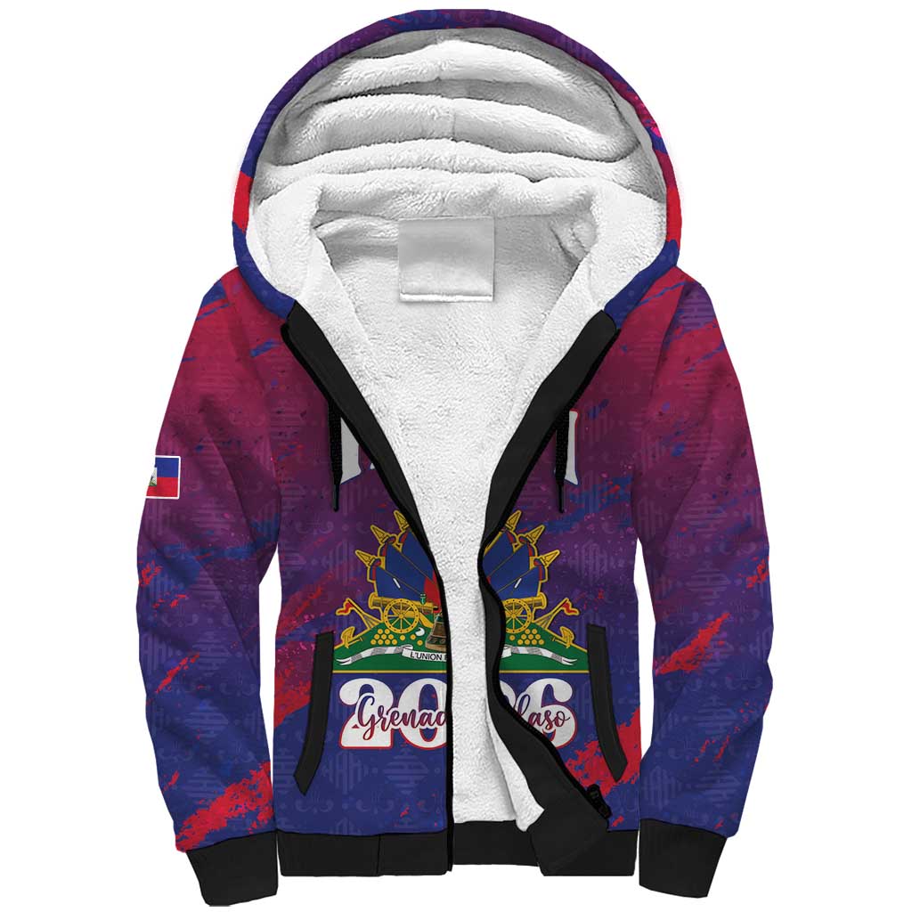 Personalized Afro-Haiti Football Sherpa Hoodie 2026 Nou Retounen Anko - African Pride