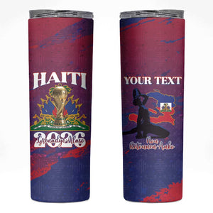 Personalized Afro-Haiti Football Skinny Tumbler 2026 Nou Retounen Anko - African Pride