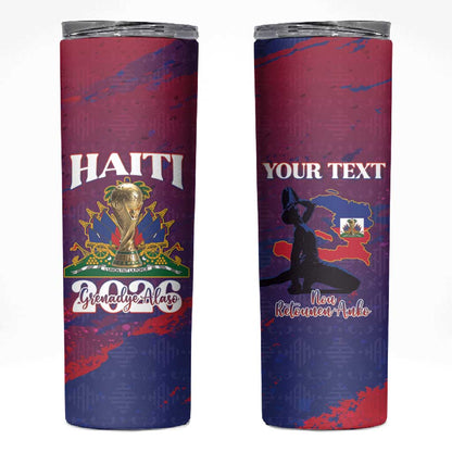 Personalized Afro-Haiti Football Skinny Tumbler 2026 Nou Retounen Anko - African Pride