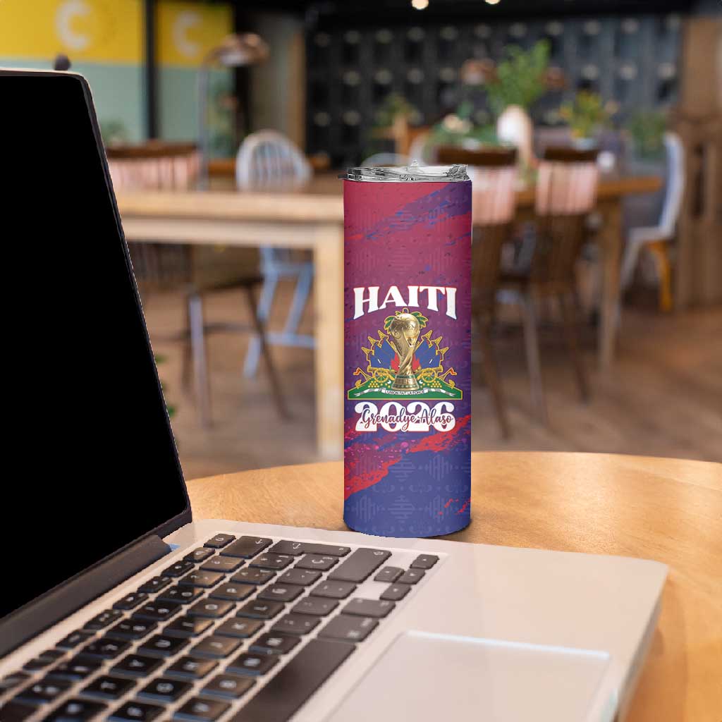 Personalized Afro-Haiti Football Skinny Tumbler 2026 Nou Retounen Anko - African Pride
