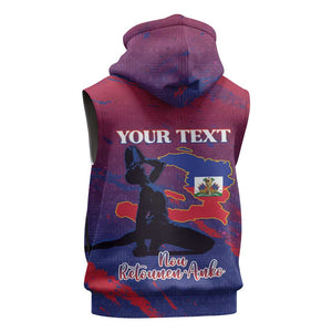 Personalized Afro-Haiti Football Sleeveless Hoodie 2026 Nou Retounen Anko - African Pride