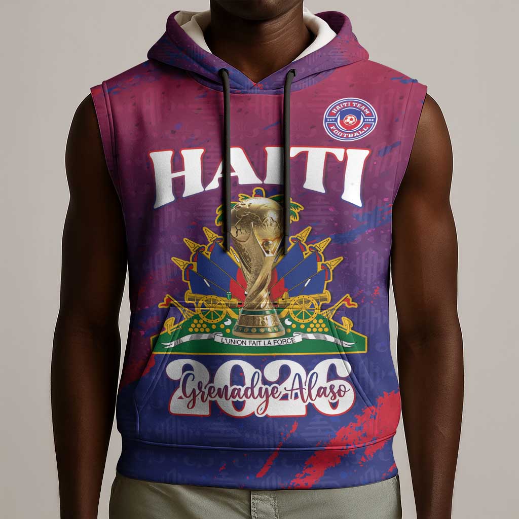 Personalized Afro-Haiti Football Sleeveless Hoodie 2026 Nou Retounen Anko - African Pride