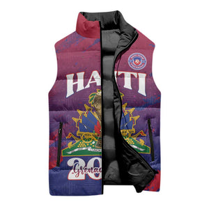 Personalized Afro-Haiti Football Sleeveless Puffer Jacket 2026 Nou Retounen Anko - African Pride
