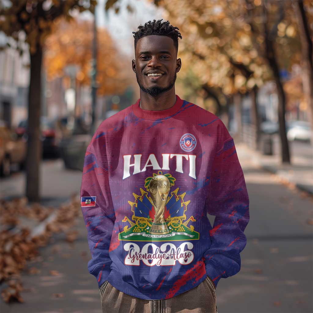 Personalized Afro-Haiti Football Sweatshirt 2026 Nou Retounen Anko - African Pride