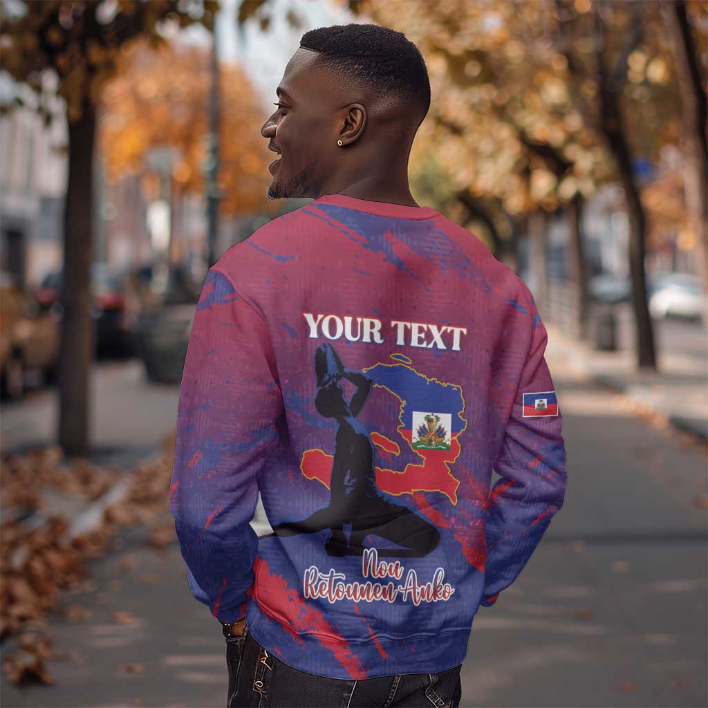 Personalized Afro-Haiti Football Sweatshirt 2026 Nou Retounen Anko - African Pride