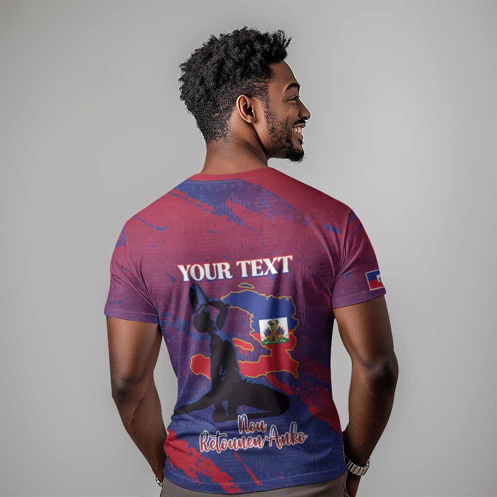 Personalized Afro-Haiti Football T shirt 2026 Nou Retounen Anko - African Pride