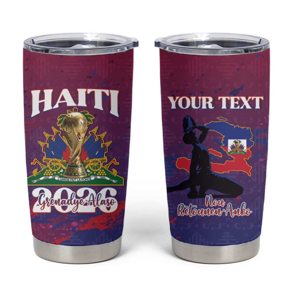 Personalized Afro-Haiti Football Tumbler Cup 2026 Nou Retounen Anko - African Pride