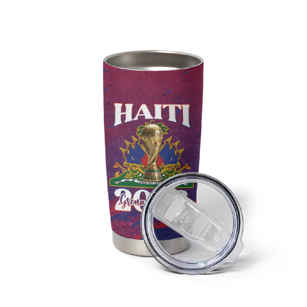 Personalized Afro-Haiti Football Tumbler Cup 2026 Nou Retounen Anko - African Pride