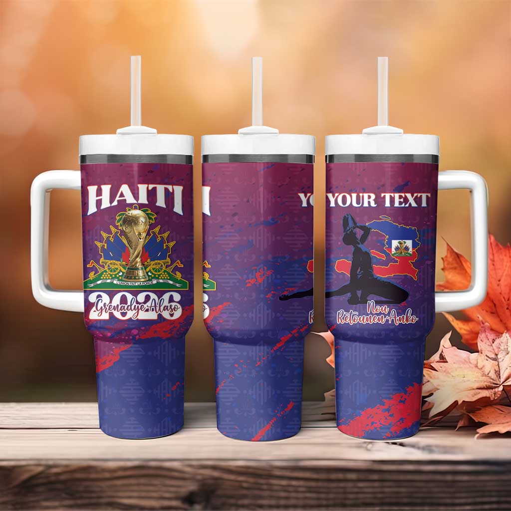Personalized Afro-Haiti Football Tumbler With Handle 2026 Nou Retounen Anko - African Pride
