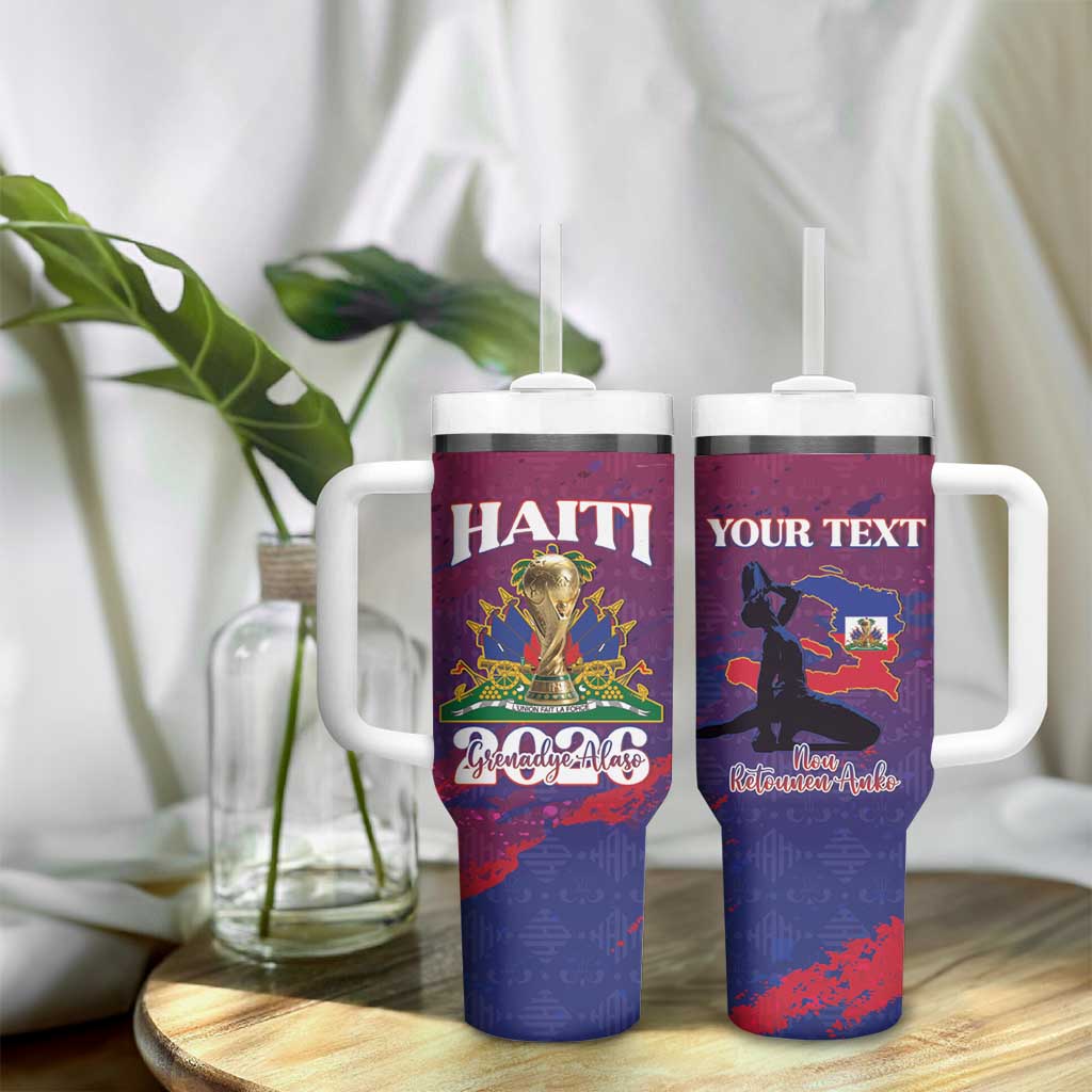 Personalized Afro-Haiti Football Tumbler With Handle 2026 Nou Retounen Anko - African Pride