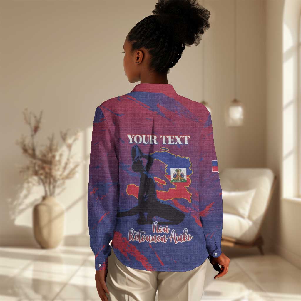 Personalized Afro-Haiti Football Women Casual Shirt 2026 Nou Retounen Anko - African Pride