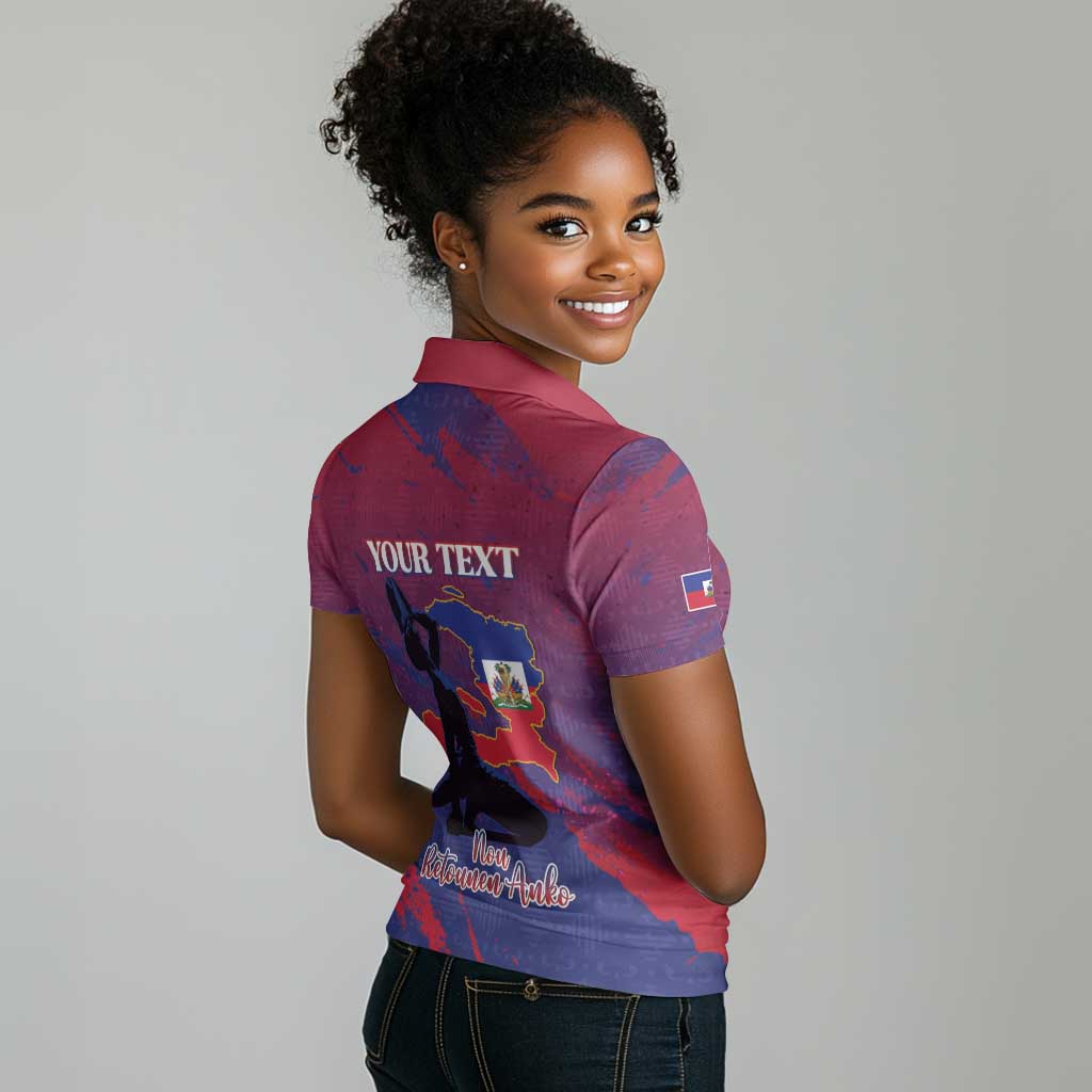 Personalized Afro-Haiti Football Women Polo Shirt 2026 Nou Retounen Anko - African Pride