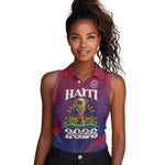 Personalized Afro-Haiti Football Women Sleeveless Polo Shirt 2026 Nou Retounen Anko - African Pride