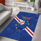 Custom Cabo Verde Football Area Rug Go Tubaroes Azuis
