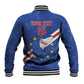 Custom Cabo Verde Football Baseball Jacket Go Tubaroes Azuis