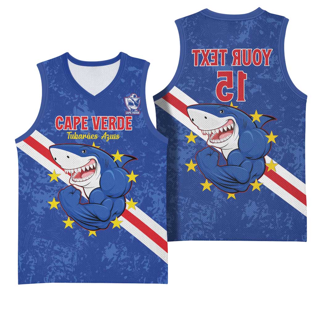 Custom Cabo Verde Football Basketball Jersey Go Tubaroes Azuis - African Pride